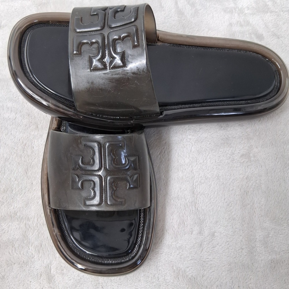 Tory Burch Bubble Jelly Slide Sandals BlackWomen's size 7 Casual Luxury Summer - Picture 6 of 13